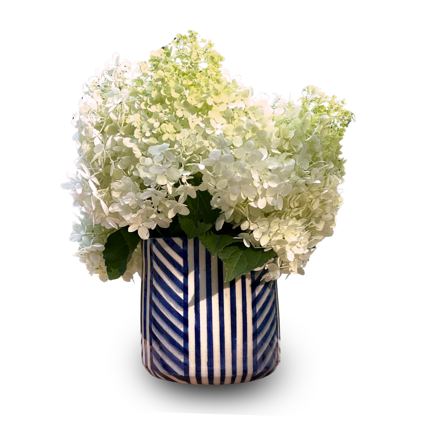Royal Blue Striped Ceramic Container