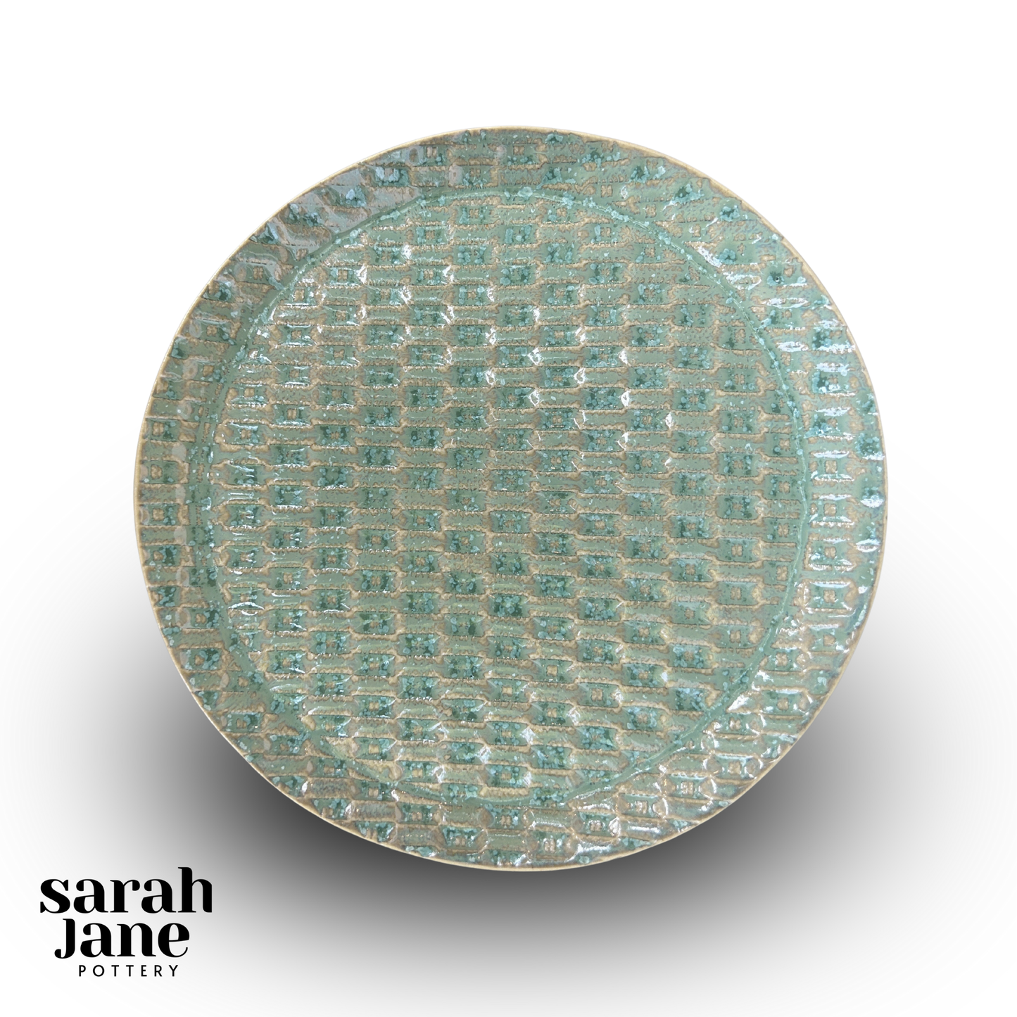 Small Round Basketweave Dish - Ivy Green