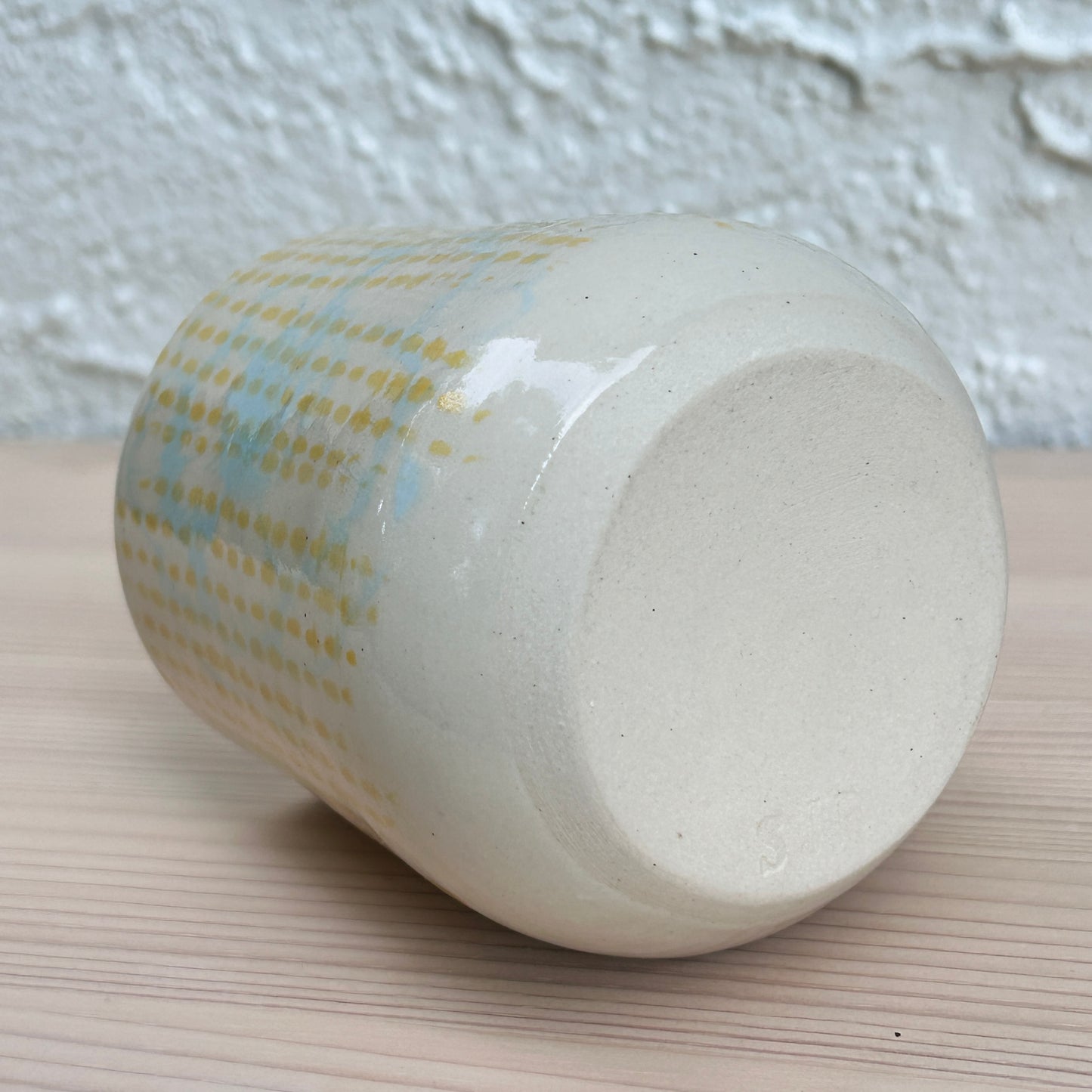 CeraVino Tumbler | Yellow Stripe + Flower