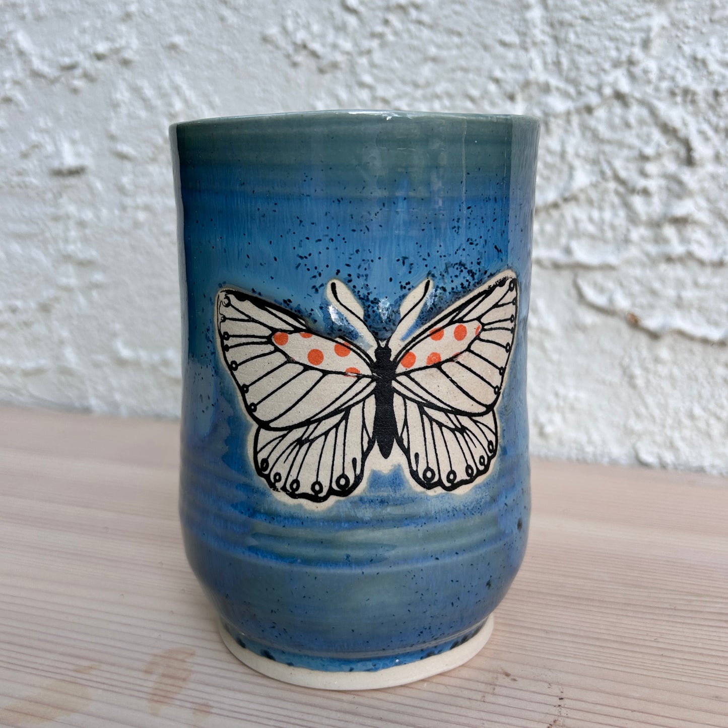 Blue Butterfly Vase