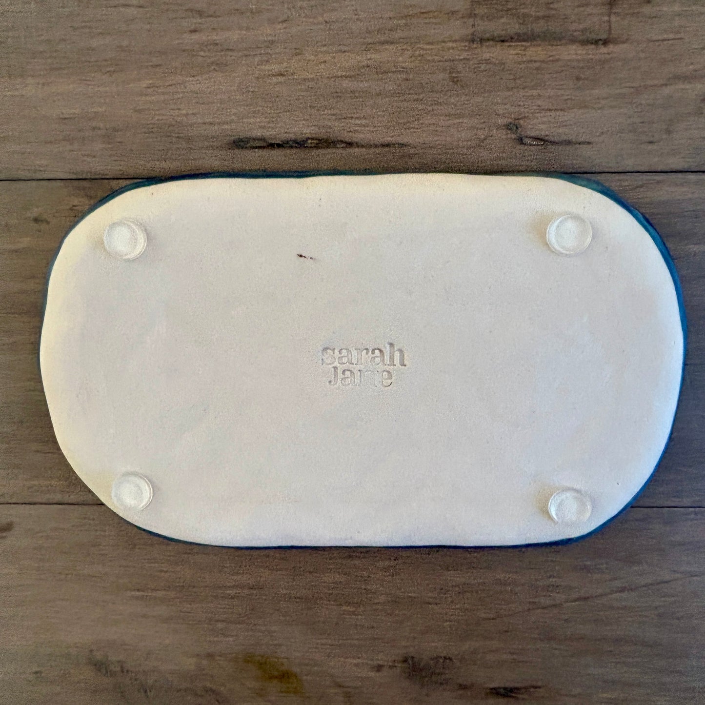 Small Serving PIece - Denim Blue Ikat Pattern