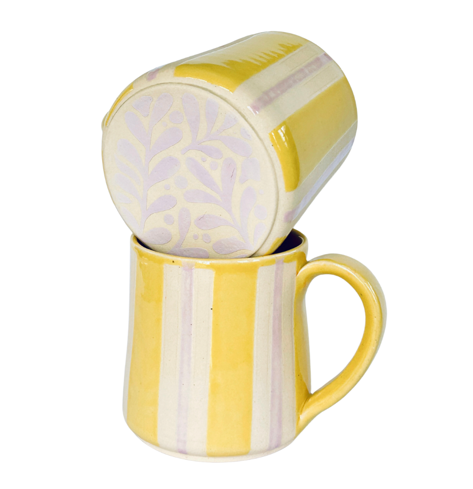 Handle Anything Mug | Yellow and Purple Stripe