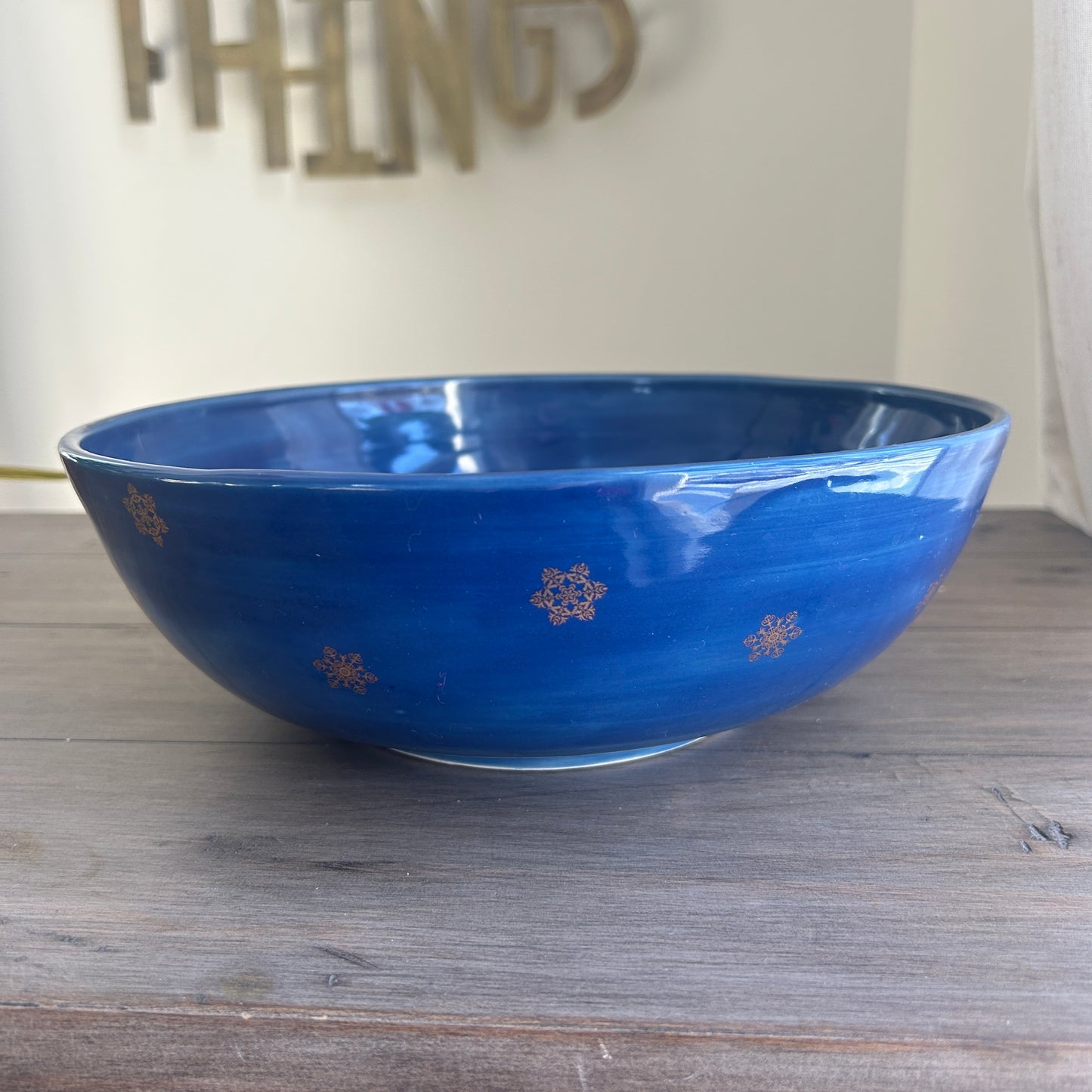 Large Serving Bowl | Blue Celadon with Snowflakes