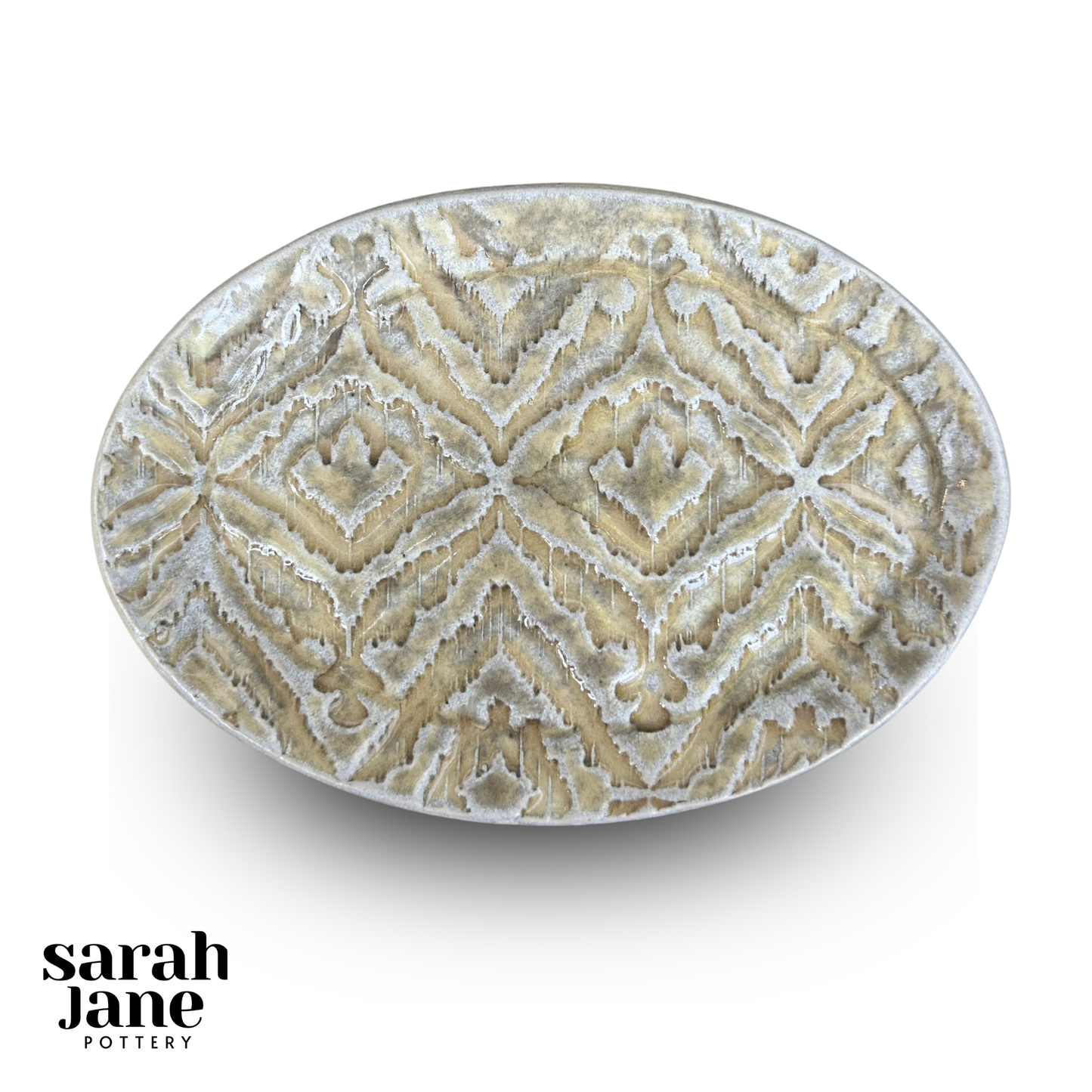 Small Oval Basketweave Dish - Oatmeal