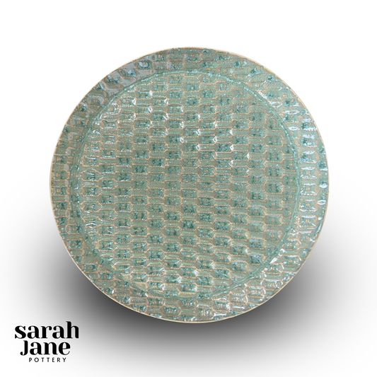 Small Round Basketweave Dish - Ivy Green