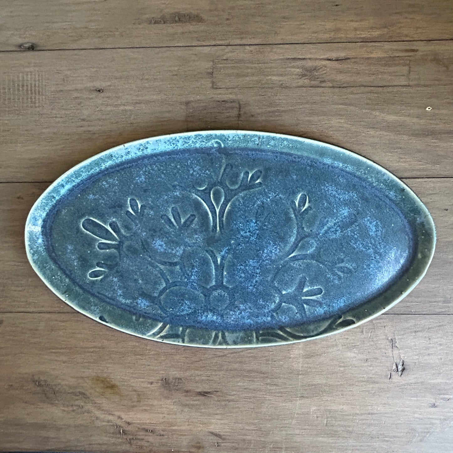 Large Oval Platter - Denim Blue Snowflake