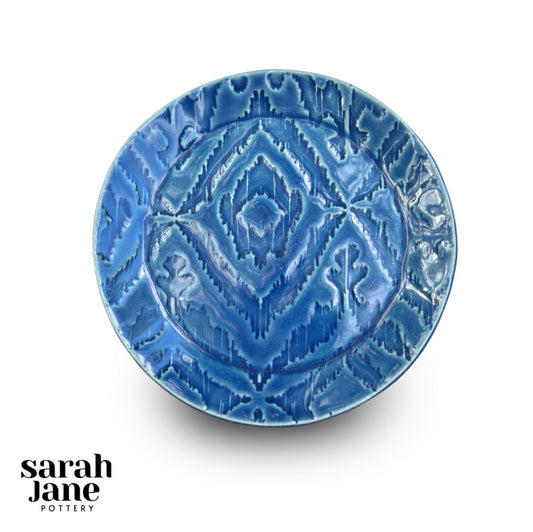 Trinket Dishes - Royal Blue Ikat Pattern