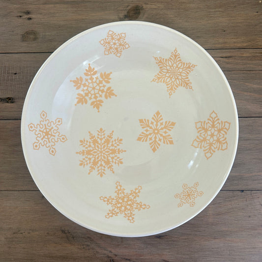 Large Serving Bowl | Gold Snowflakes