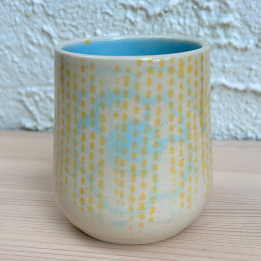 CeraVino Tumbler | Yellow Stripe + Flower