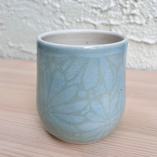 CeraVino Tumbler | Blue Celadon Flowers