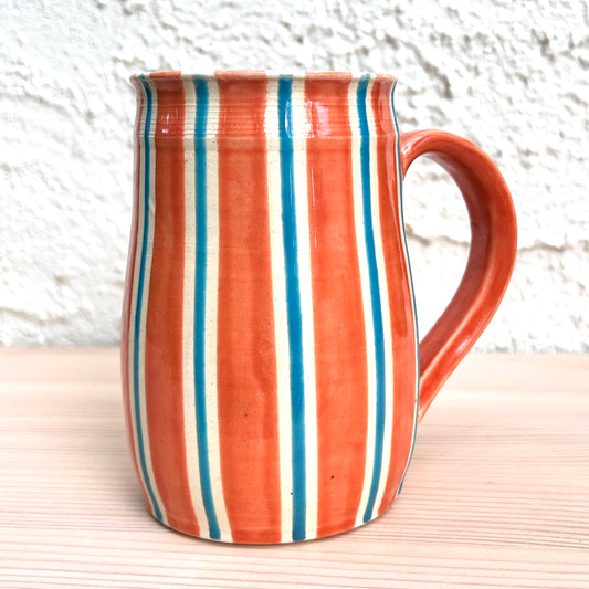 Handle Anything Mug | Coral + Blue Stripe