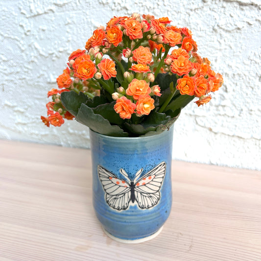 Blue Butterfly Vase