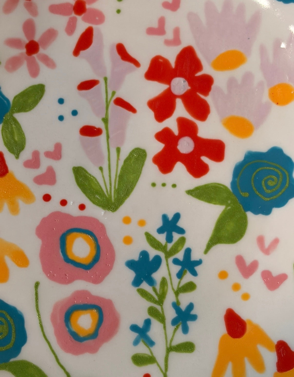 Medium Oval Serving Piece - Hand painted floral