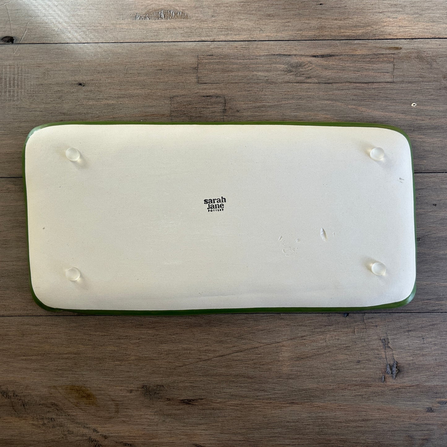 Medium Serving Piece | Rectangle Leaves + Berries Ivy Green