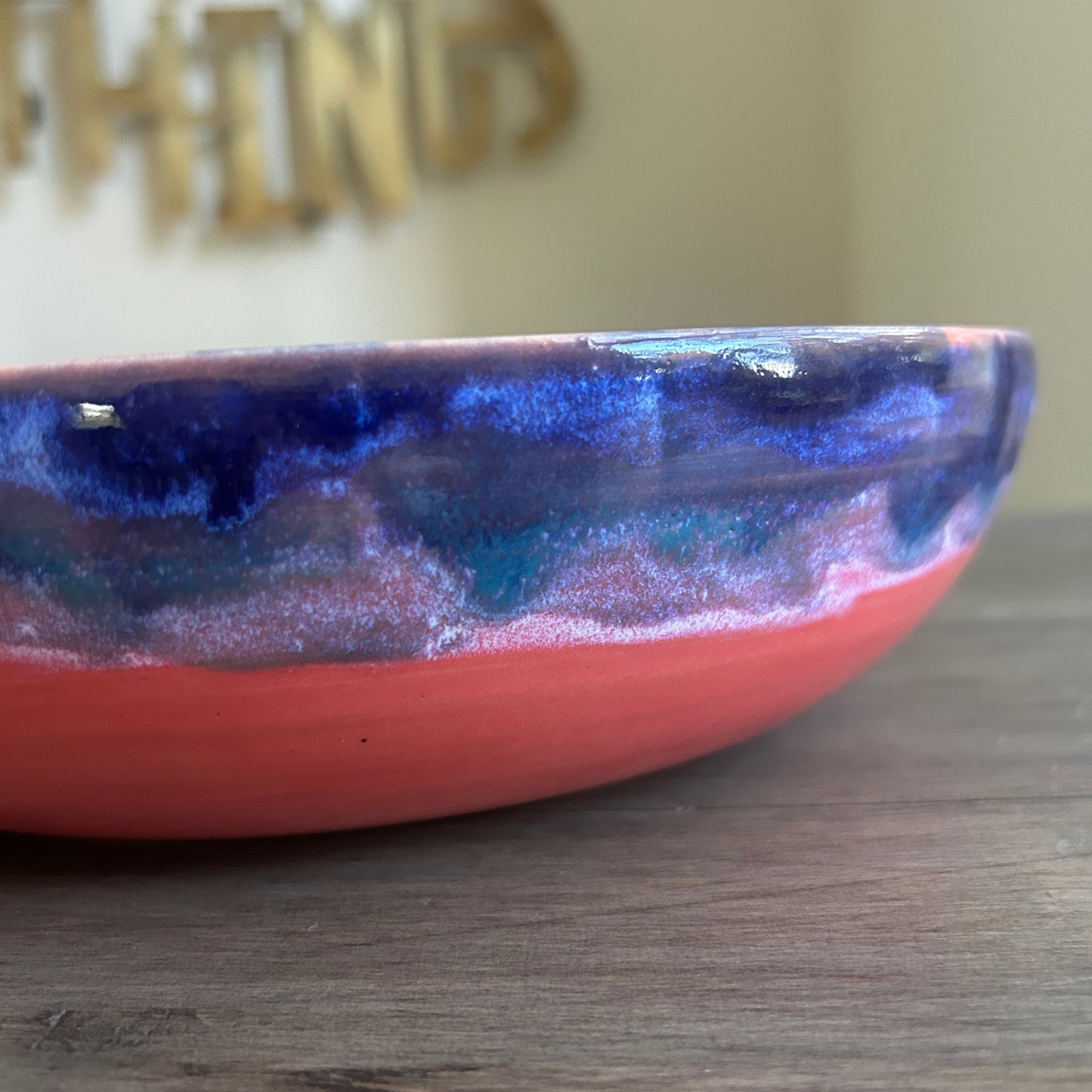 Medium Wave Bowl | Poppy Red and Blue