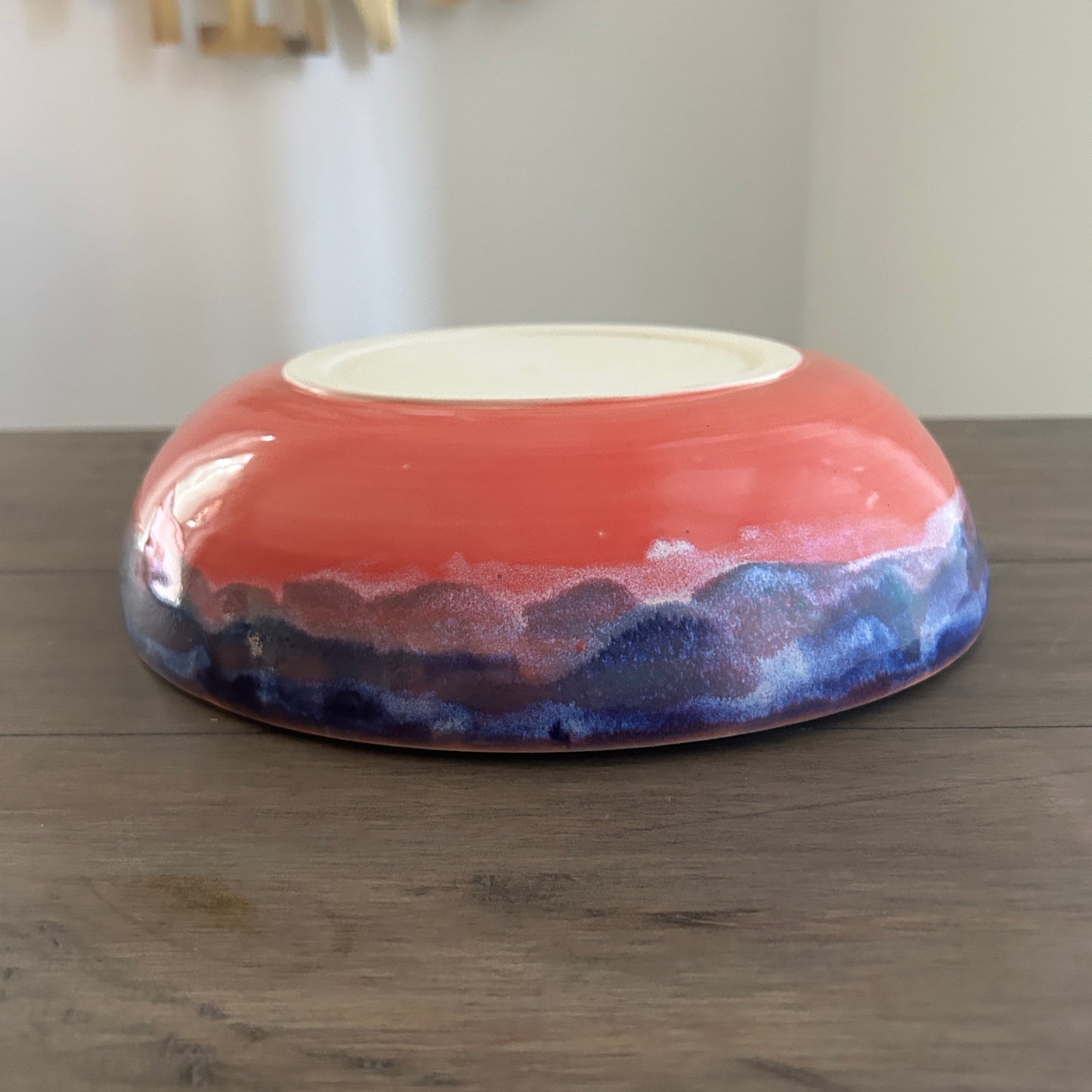 Medium Wave Bowl | Poppy Red and Blue