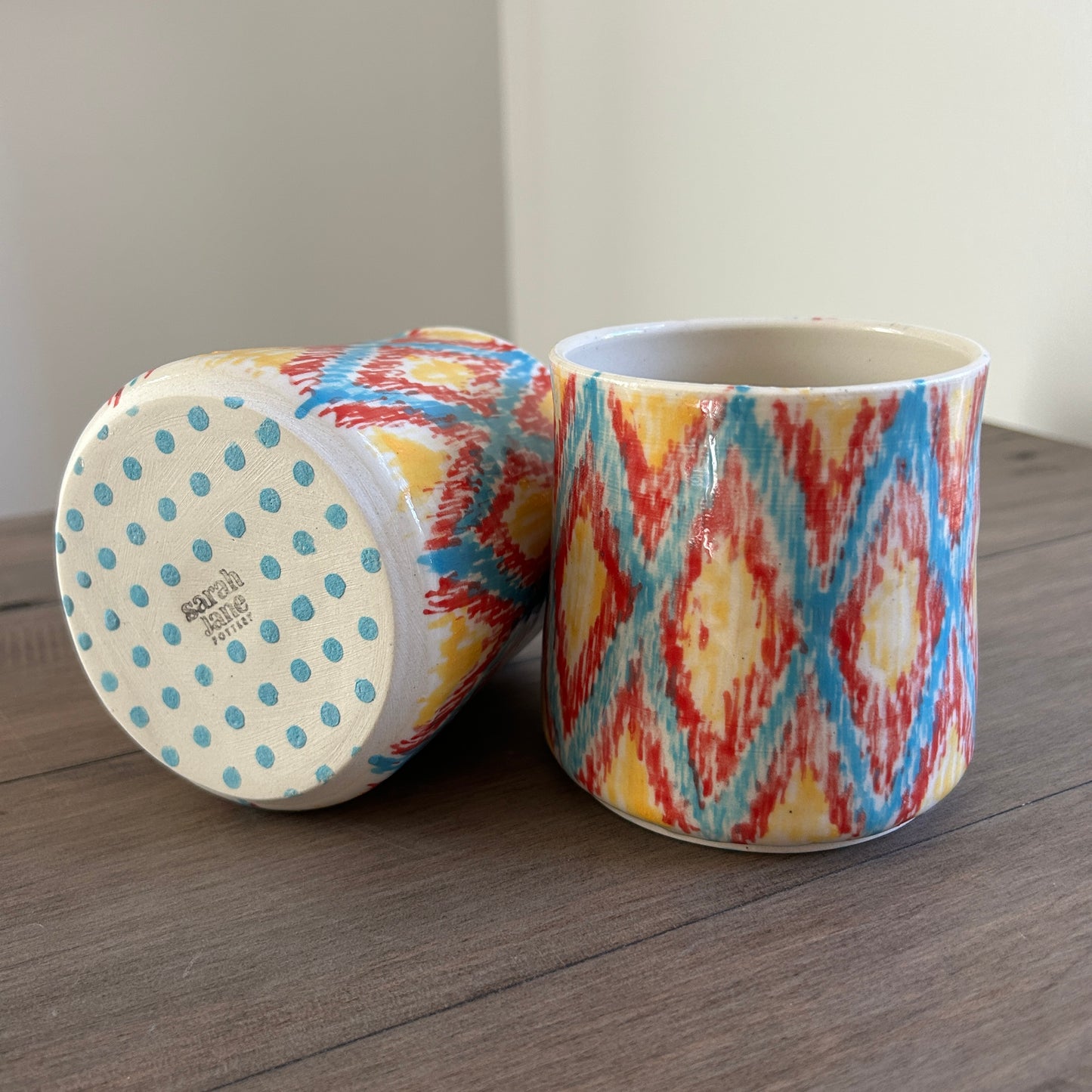 Hand Painted Ikat Tumblers