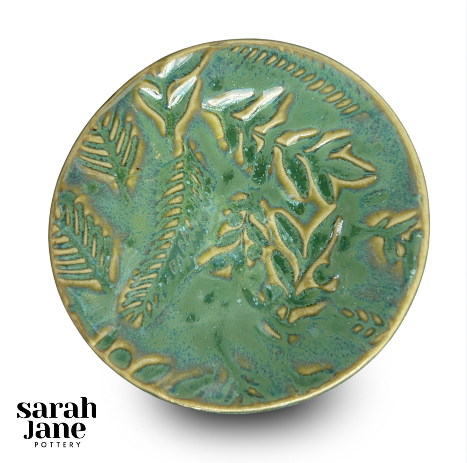 Trinket Dishes - Green Berries + Leaves Pattern