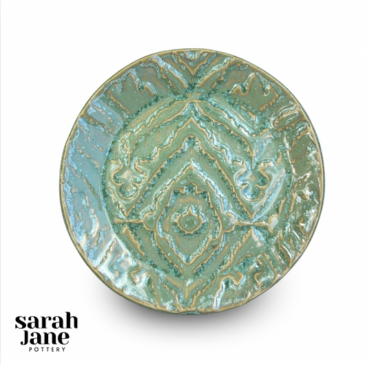 Trinket Dishes Ivy Green Ikat Print