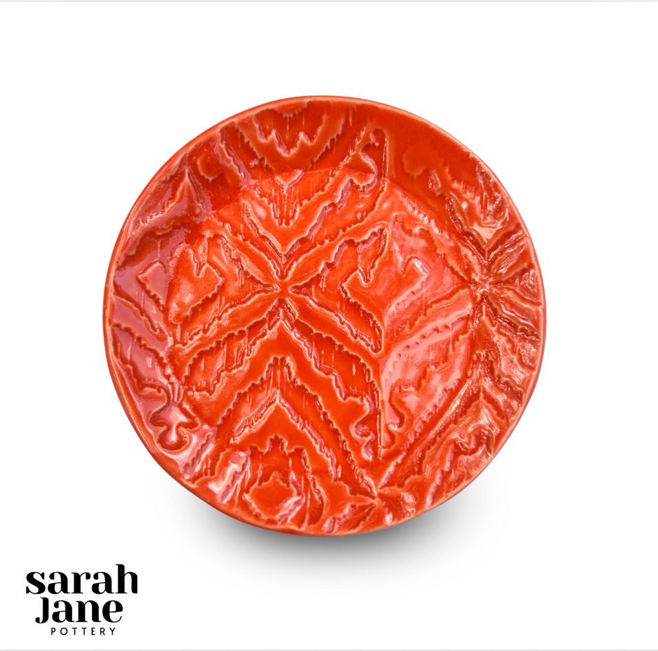 Trinket Dishes  - Poppy Ikat Print