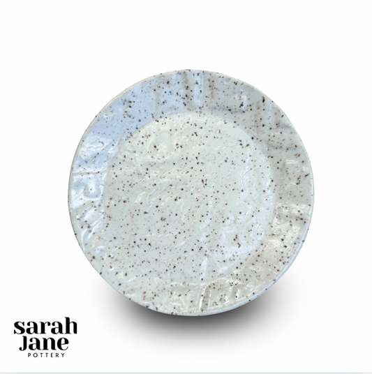 Trinket Dishes - Speckled White Ikat Pattern